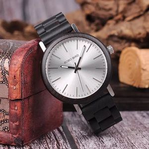 Luxury 100% Handmade Ebony Wood Quartz Watch